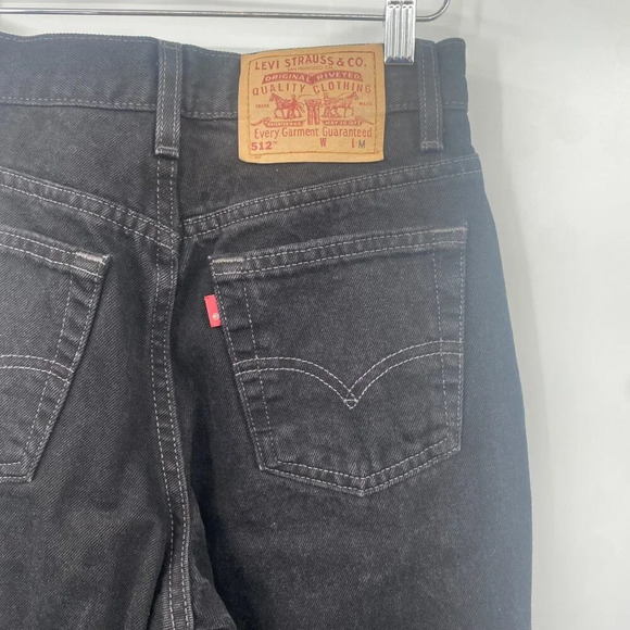 Levi's 512 Vintage‎ 99’ Slim Fit Straight Leg Jeans Womens Sz 7 M 25 Black Denim - Picture 5 of 11